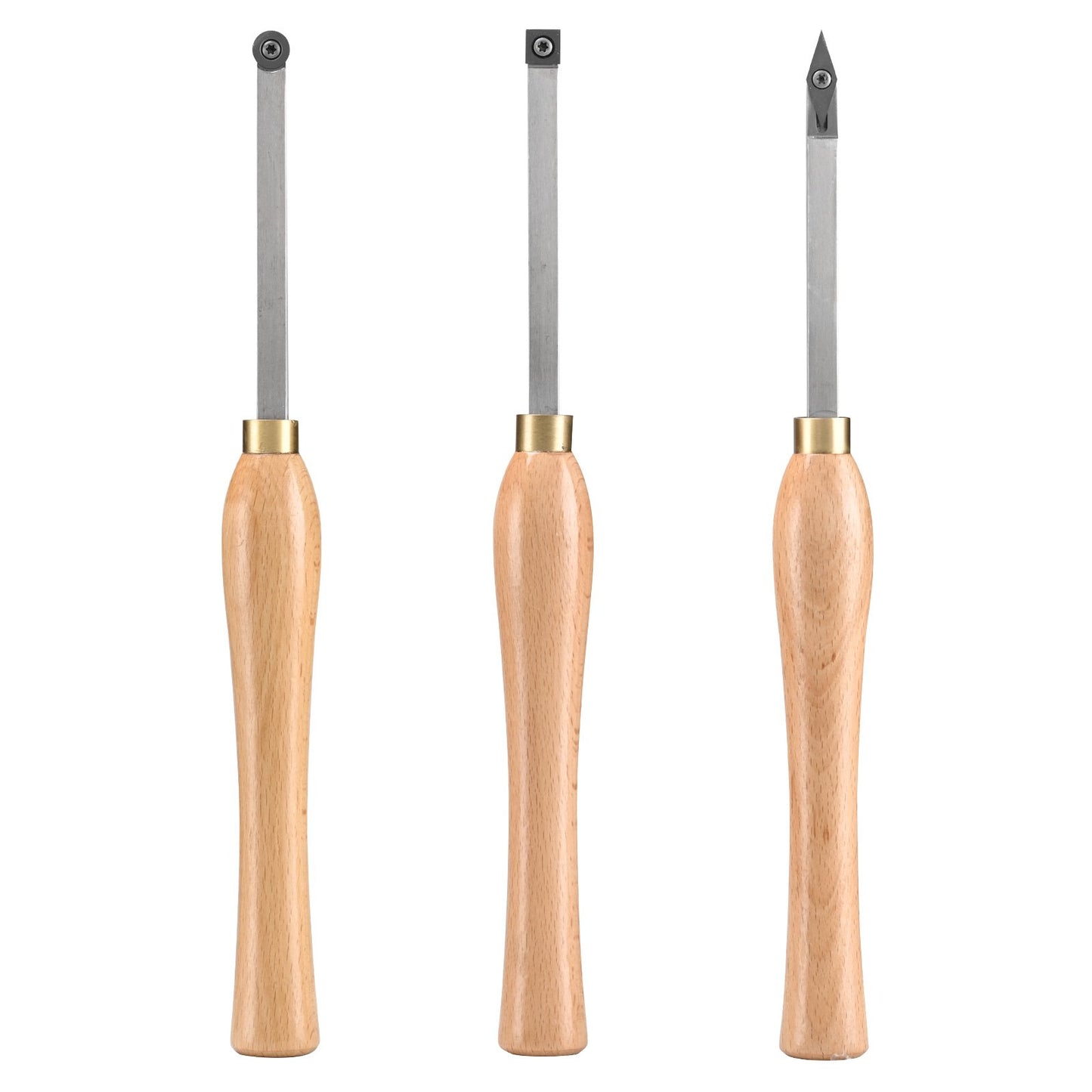 Wood Lathe Chisel Set, 3 PCS Woodworking Turning Tools, Includes Square, Round, Diamond Carbide Blades, 20 cm V952-MBMGCD3JYTSFY1V1VV0