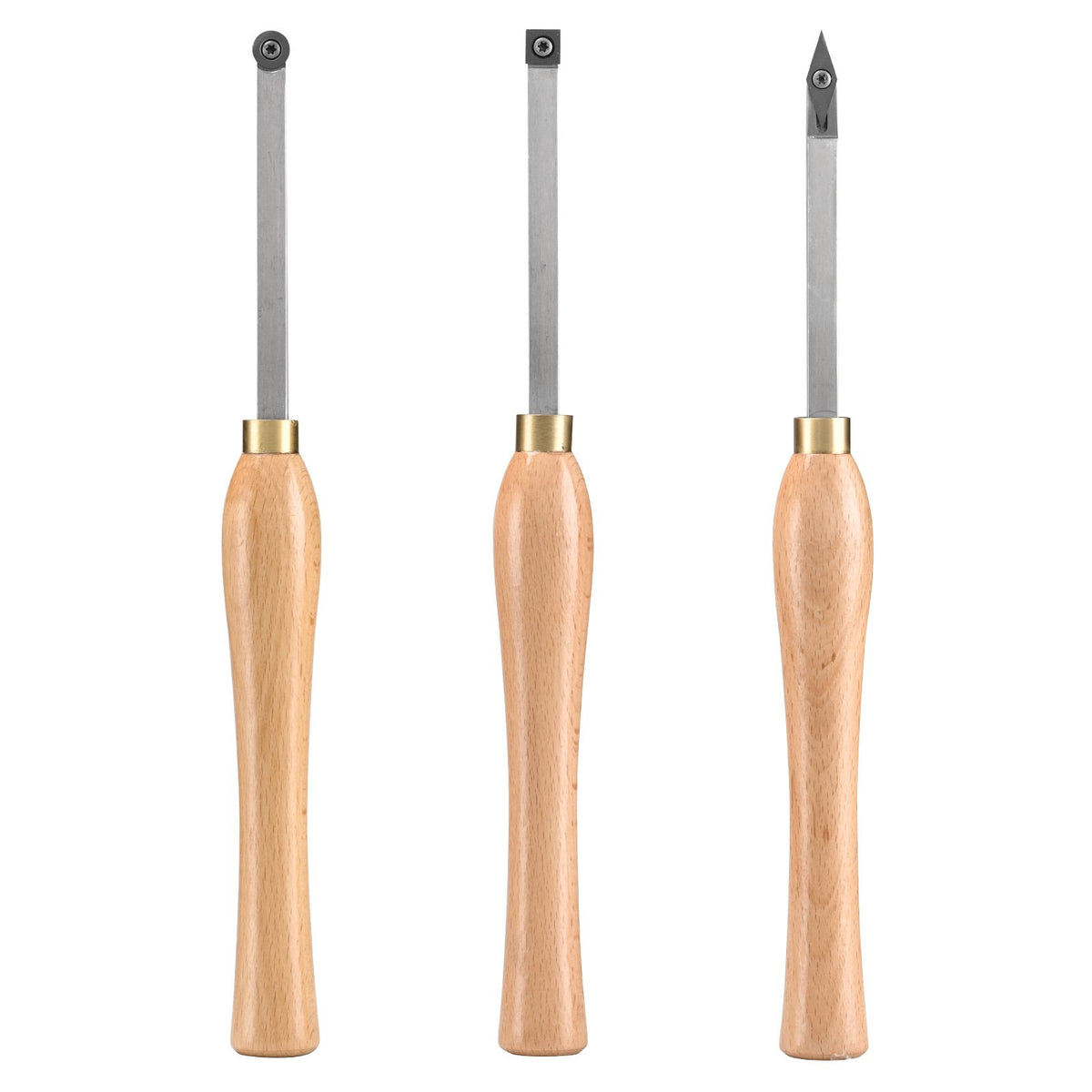 Wood Lathe Chisel Set, 3 PCS Woodworking Turning Tools, Includes Square, Round, Diamond Carbide Blades, 20 cm V952-MBMGCD3JYTSFY1V1VV0