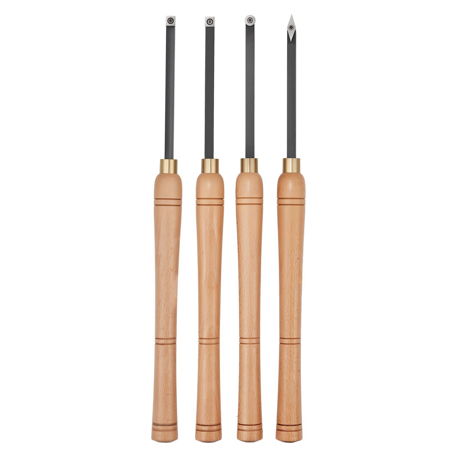 Wood Lathe Turning Tool Set, 4PCS, Lathe Roughing Finishing and Detailing Hollow Tool with Wooden Handle, V952-MBMGCDYTSYDPUN4IX001V0