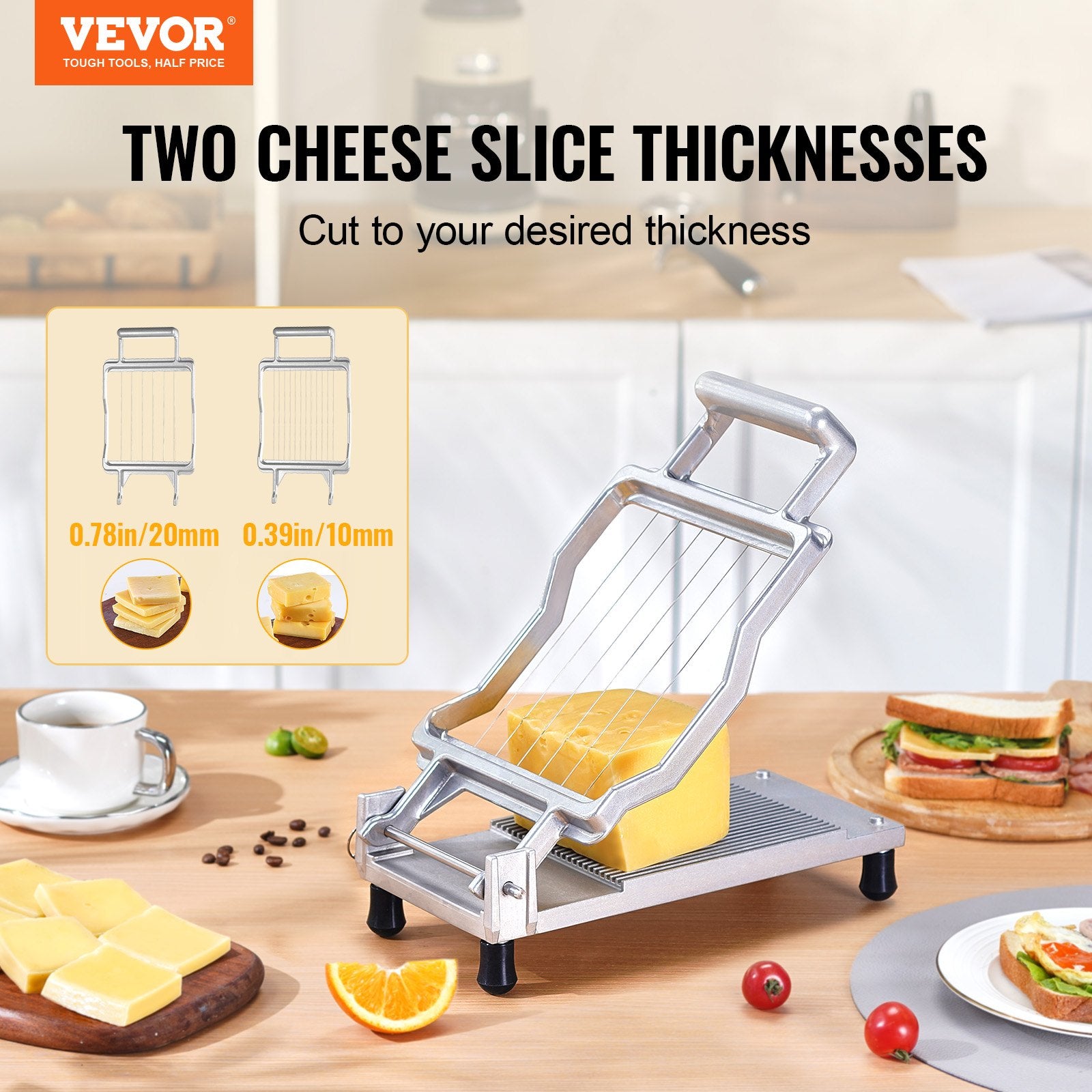 Cheese Cutter with Wire Cheeser Butter Cutting 0.39" & 0.78" Cheese Slicer V952-MBNLQPJBXGLHGDNRMV0