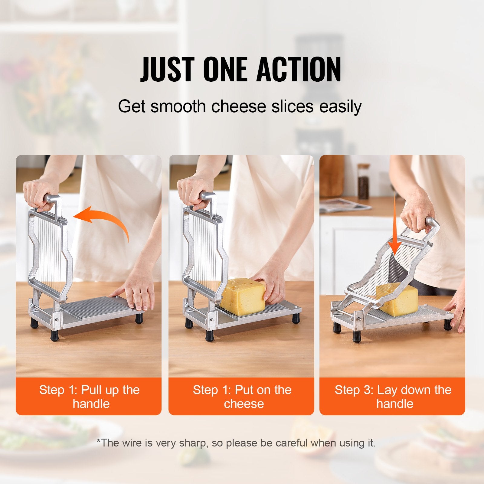 Cheese Cutter with Wire Cheeser Butter Cutting 0.39" & 0.78" Cheese Slicer V952-MBNLQPJBXGLHGDNRMV0