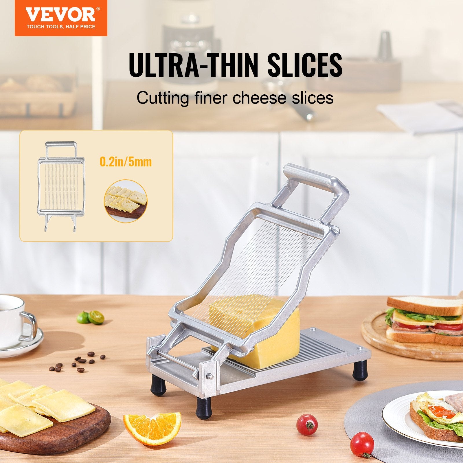 Cheese Cutter with Wire, 0.2" Ultra-Thin Cheeser Butter Cutting Blade, Detachable Cheese Slicer Wire, V952-MBNLQPJBXGLHS8682V0