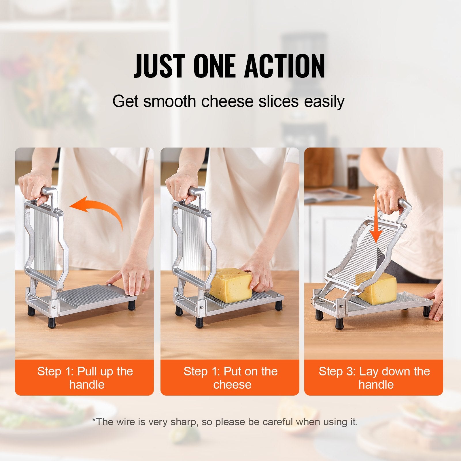 Cheese Cutter with Wire, 0.2" Ultra-Thin Cheeser Butter Cutting Blade, Detachable Cheese Slicer Wire, V952-MBNLQPJBXGLHS8682V0