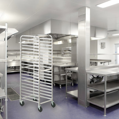 Bun Pan Rack, 20-Tier Commercial Bakery Racks with Brake Wheels, Aluminum Racking Trolley Storage for Half & V952-MBPJLZCCHC205PLL3V0