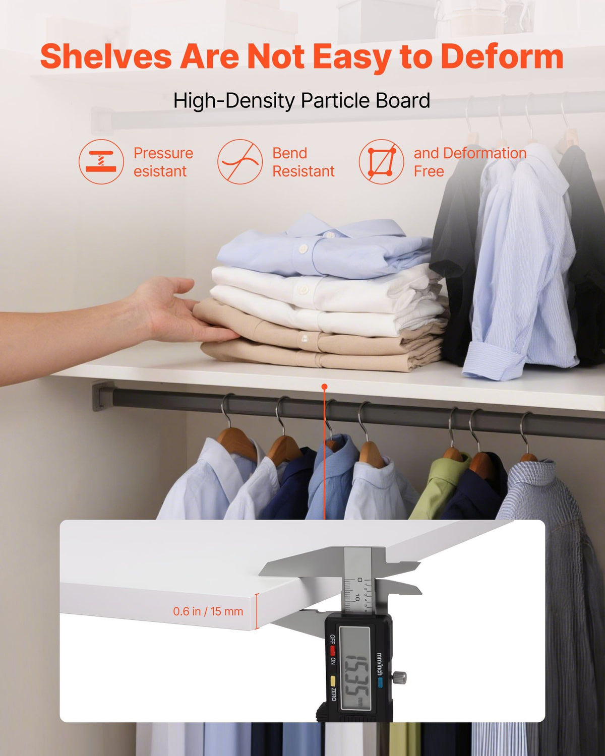 Melamine Shelves, 2 Piece, Wooden Cabinet Shelves Cut to Size for Closet System, Replacement Cabinet Shelf, V952-MCBXTDGB2PCSZH2LO001V0
