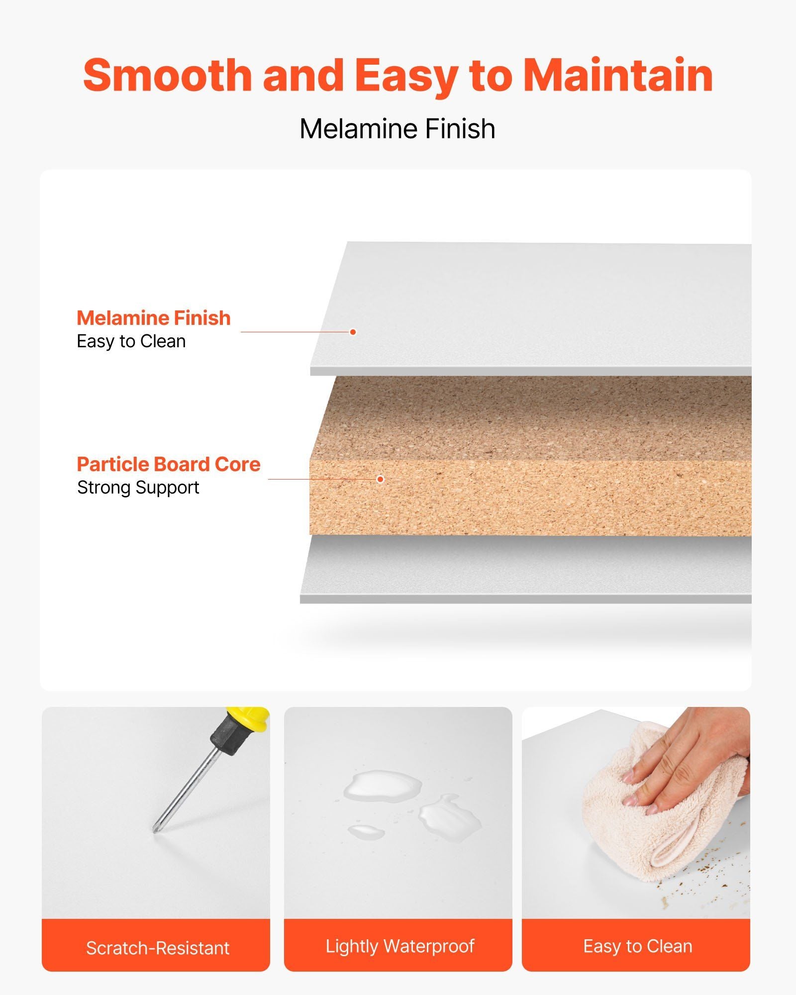 Melamine Shelves, 2 Piece, Wooden Cabinet Shelves Cut to Size for Closet System, Replacement Cabinet Shelf, V952-MCBXTDGB2PCSZH2LO001V0