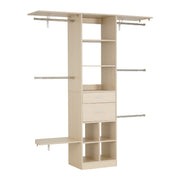 Closet System with 2 Drawers, Adjustable Height Wooden Closet Organizers, Modern Walk-in Wardrobe V952-MCBXTGBXTWDGFYZ1C001V0