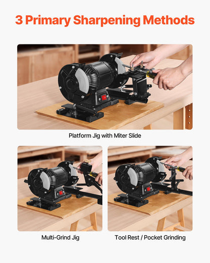 Pro Grind Sharpening System, Multi-Grind Sharpening Jig for 152mm & 203mm Bench Grinder - with Platform Jig, V952-MCTJJJ14JZ00RM0TW001V0