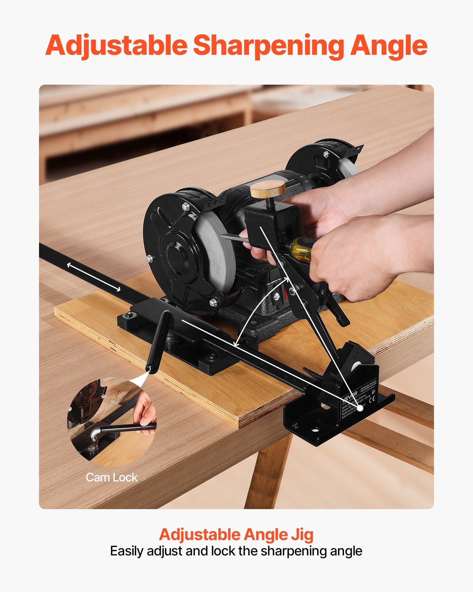 Pro Grind Sharpening System, Multi-Grind Sharpening Jig for 152mm & 203mm Bench Grinder - with Platform Jig, V952-MCTJJJ14JZ00RM0TW001V0