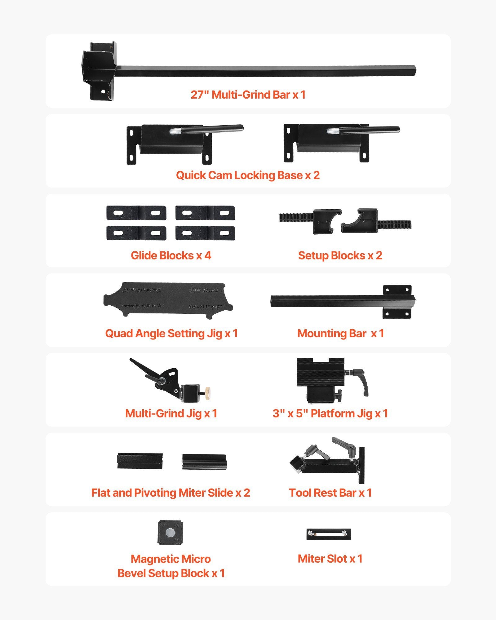 Pro Grind Sharpening System, Multi-Grind Sharpening Jig for 152mm & 203mm Bench Grinder - with Platform Jig, V952-MCTJJJ14JZ00RM0TW001V0