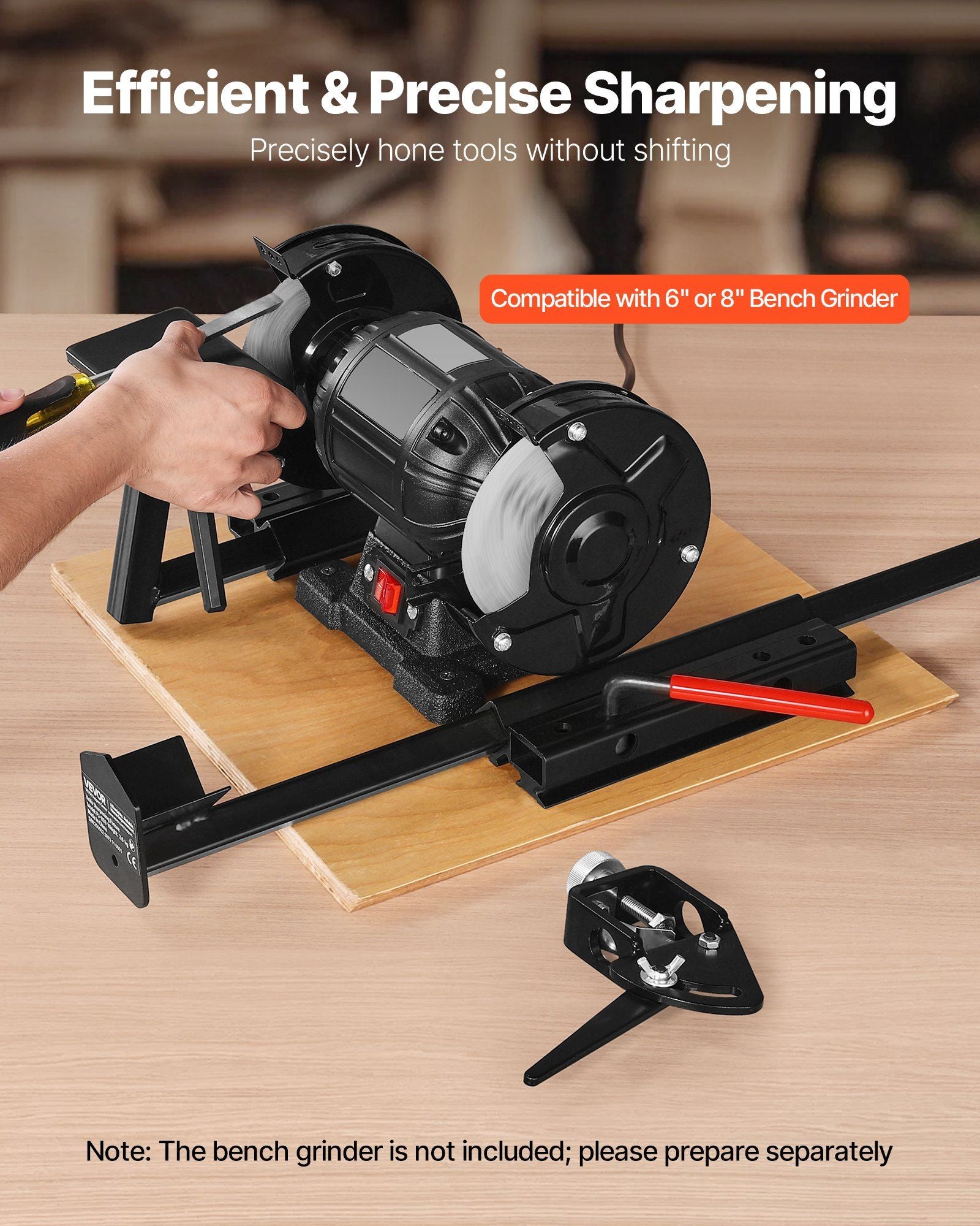 Multi-Grind Sharpening System, Vari-Grind Pro Sharpening Jig Kit for 6" & 8" Bench Grinders - with Platform, V952-MCTJJJ6JZ000MB0FT001V0