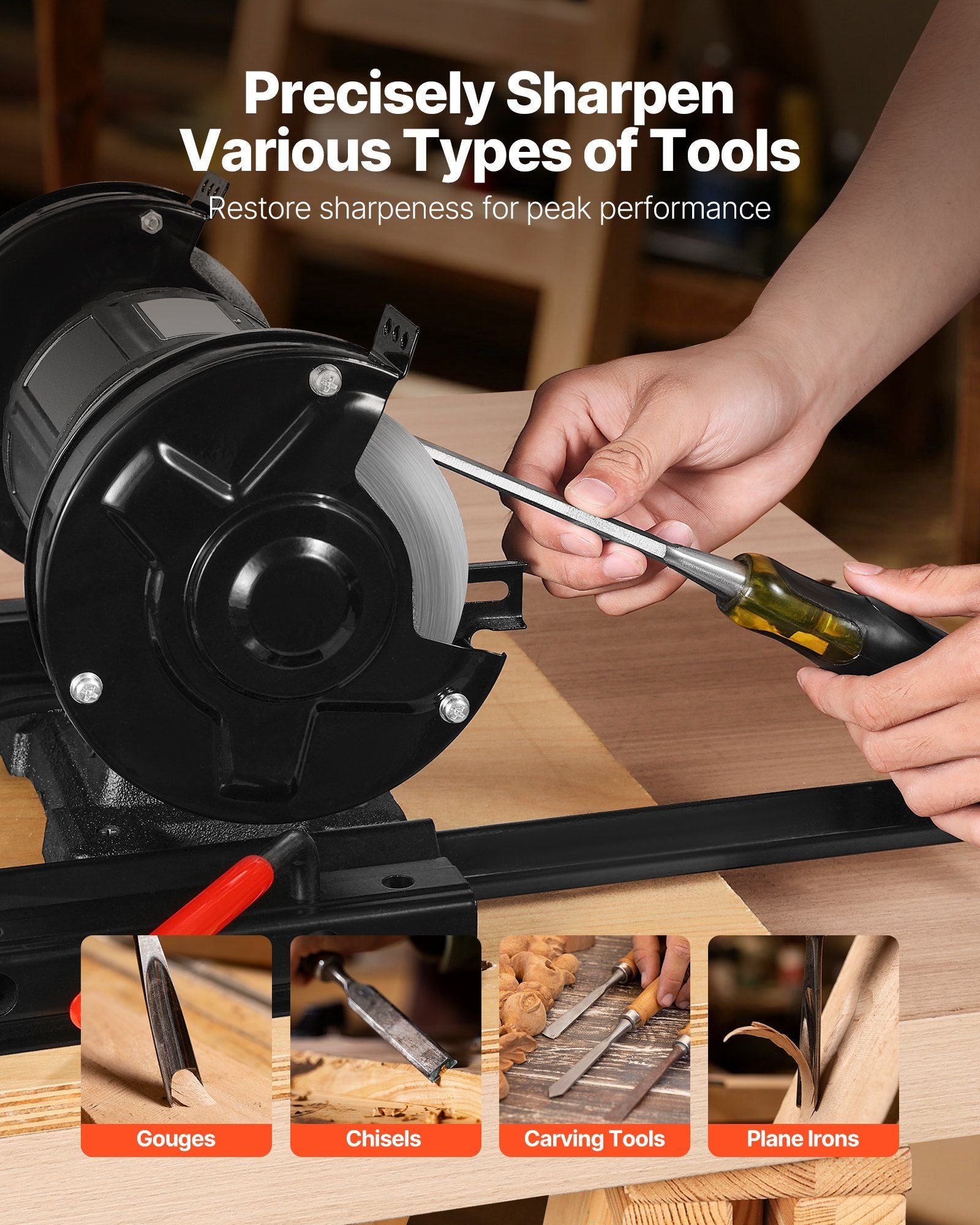 Multi-Grind Sharpening System, Vari-Grind Pro Sharpening Jig Kit for 6" & 8" Bench Grinders - with Platform, V952-MCTJJJ6JZ000MB0FT001V0