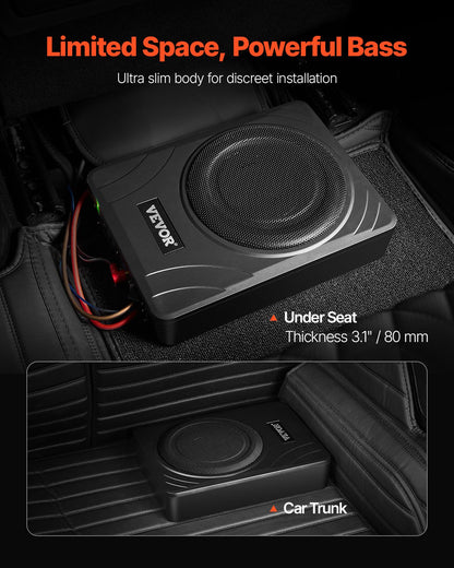 8" 300W Under Seat Car Subwoofer Slim Powered Car/Truck Subwoofer System V952-MCXAZQCZYXDY7QMYIV9