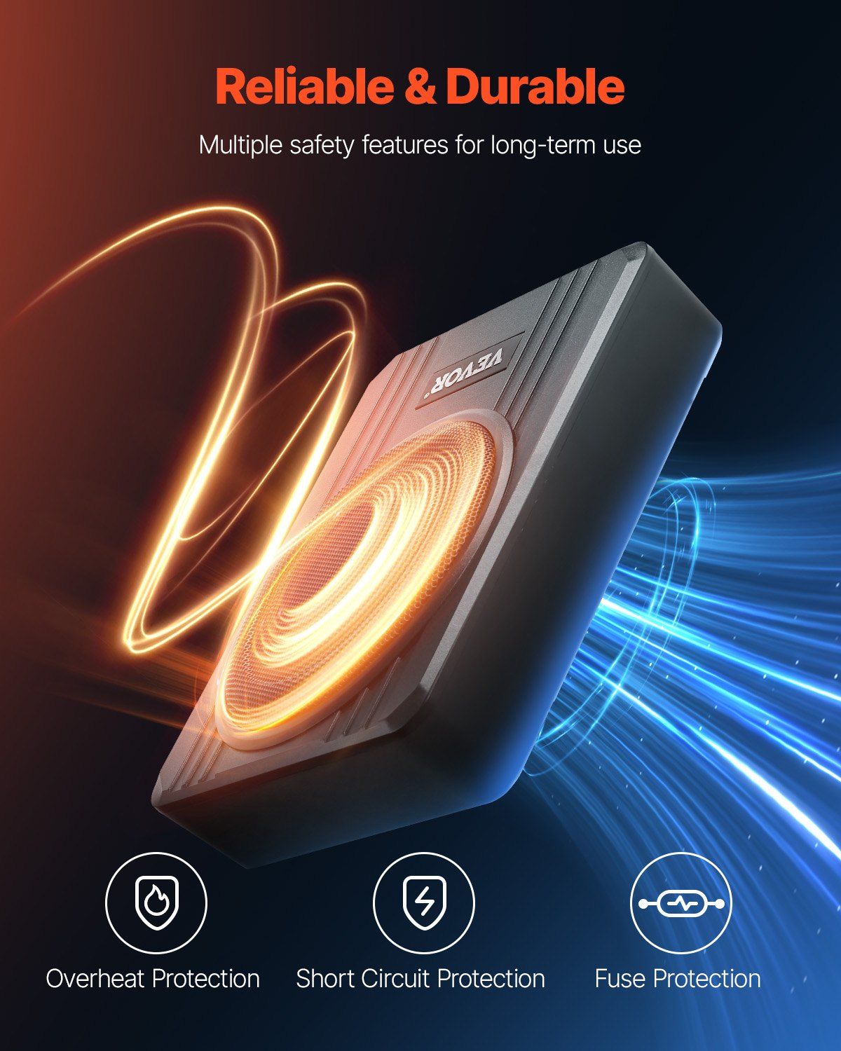 8" 400W Underseat Car Subwoofer, Slim Powered Car Subwoofers Under the Seat, Low Profile Audio Sub Built-in V952-MCXAZQCZYXDYQHTAXV9