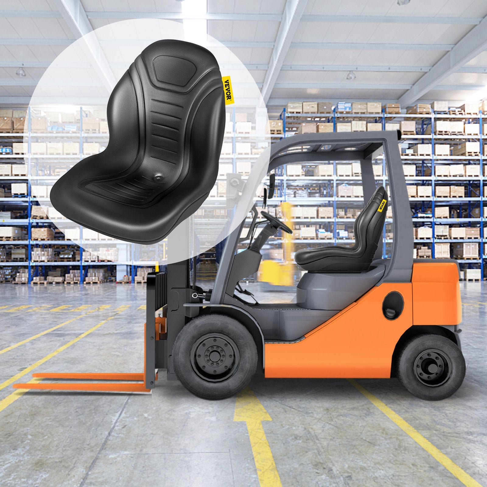 Tractor Seat High Back Mower Seat Black Vinyl Forklift Drain Hole Pair V952-MCYZH4T0DTYI2AENCV0