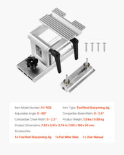 Sharpening Tool Rest Jig, Adjustable Replacement Tool Rest Sharpening Jig for 6" or 8" (152 mm or 203 mm) V952-MCZSJJ090000FZ9D1001V0