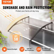 Window Door Awning Canopy 40" x 40", UPF 50+ Polycarbonate Entry Door Outdoor Window Awning Exterior, Front V952-MCZYPYCBS4040ML75V0
