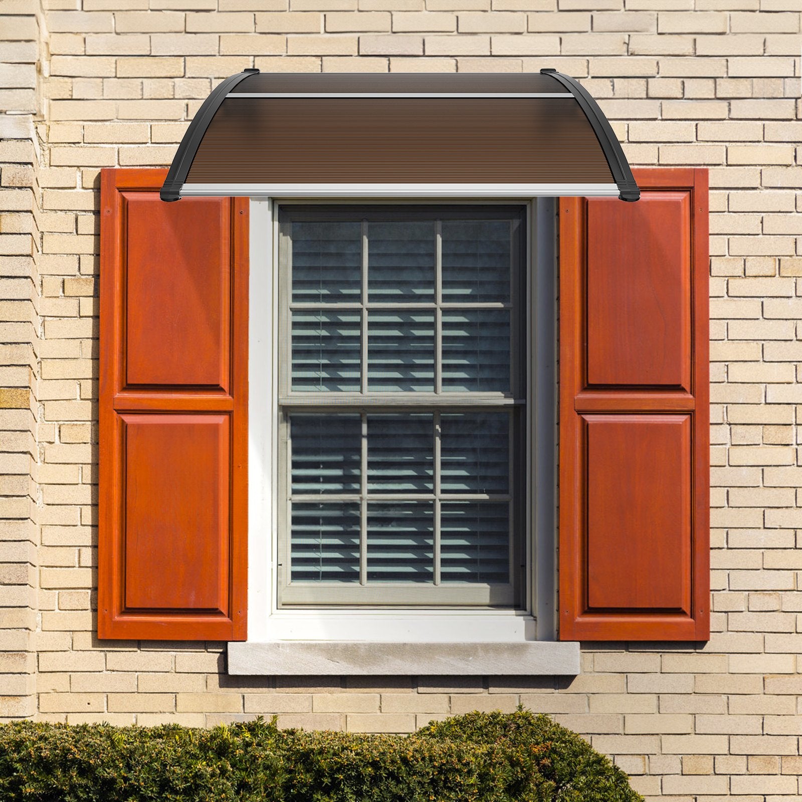 Window Door Awning Canopy 40" x 40", UPF 50+ Polycarbonate Entry Door Outdoor Window Awning Exterior, Front V952-MCZYPYCZS4040A515V0