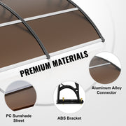 Window Door Awning Canopy 965 x 1987 mm, UPF 50+ Polycarbonate Entry Door Outdoor Window Awning Exterior, V952-MCZYPYCZS4080TPECV0