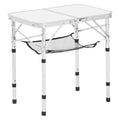 Folding Camping Table, Adjustable Height Portable Side Tables, Aluminum MDF Beach Table with Mesh Layer, V952-MDBKHWZDZ24Y0Q4P4001V0