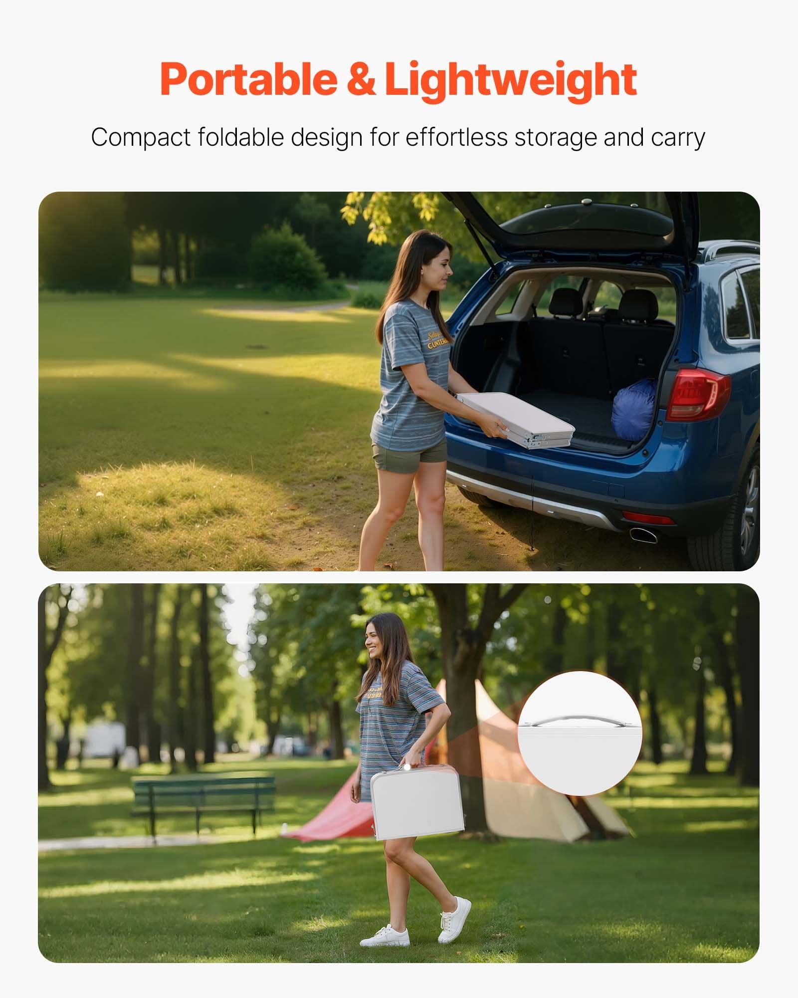 Folding Camping Table, Adjustable Height Portable Side Tables, Aluminum MDF Beach Table with Mesh Layer, V952-MDBKHWZDZ24Y0Q4P4001V0