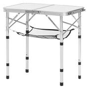 Folding Camping Table, Adjustable Height Portable Side Tables, Aluminum MDF Beach Table with Mesh Layer, V952-MDBKHWZDZ24Y0Q4P4001V0