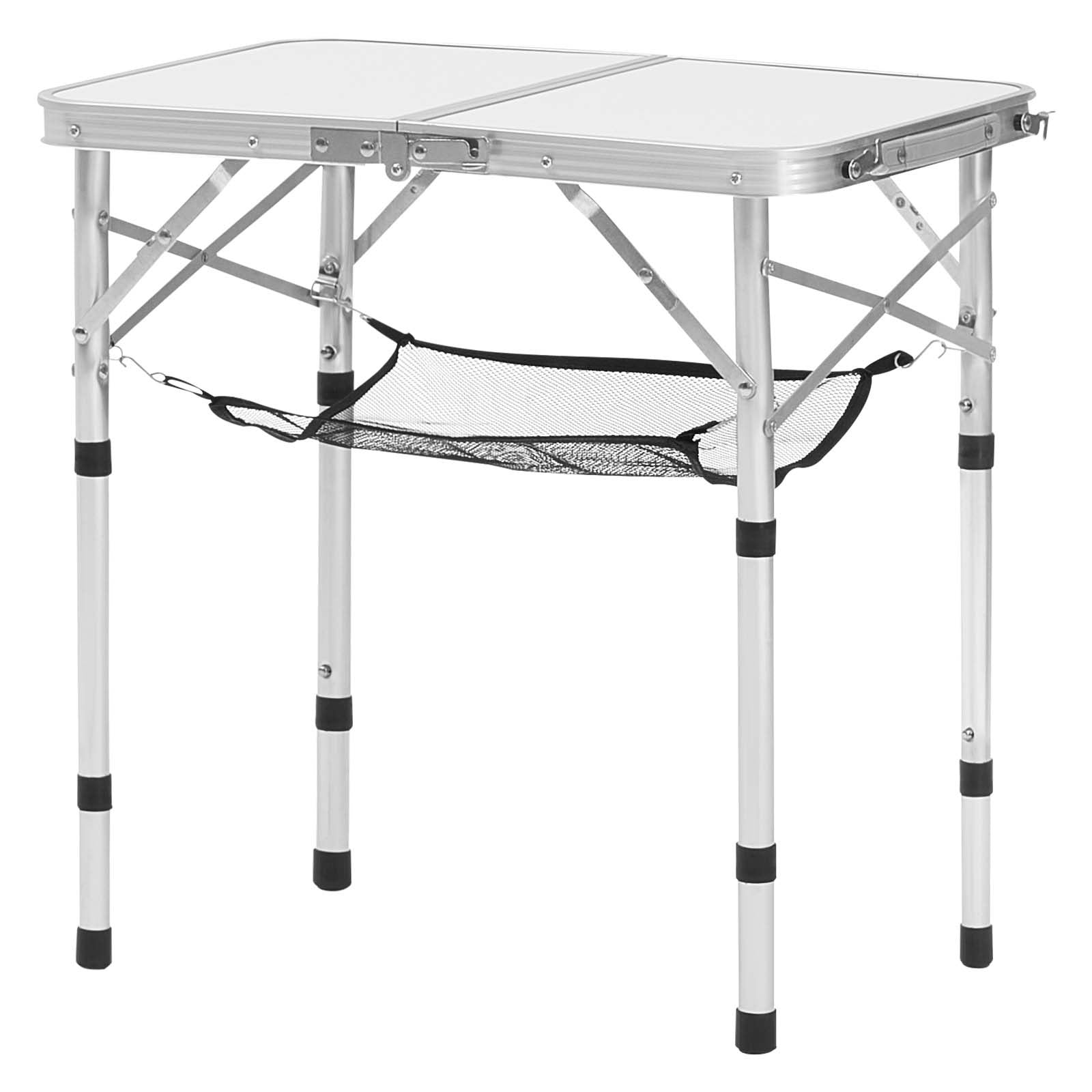 Folding Camping Table, Adjustable Height Portable Side Tables, Aluminum MDF Beach Table with Mesh Layer, V952-MDBKHWZDZ24Y0Q4P4001V0