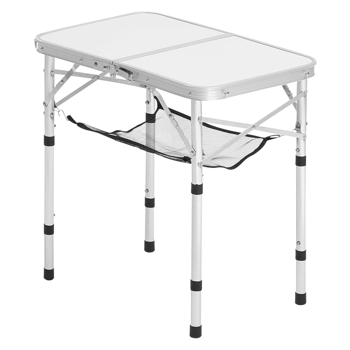 Folding Camping Table, Adjustable Height Portable Side Tables, Aluminum MDF Beach Table with Mesh Layer, V952-MDBKHWZDZ24Y0Q4P4001V0