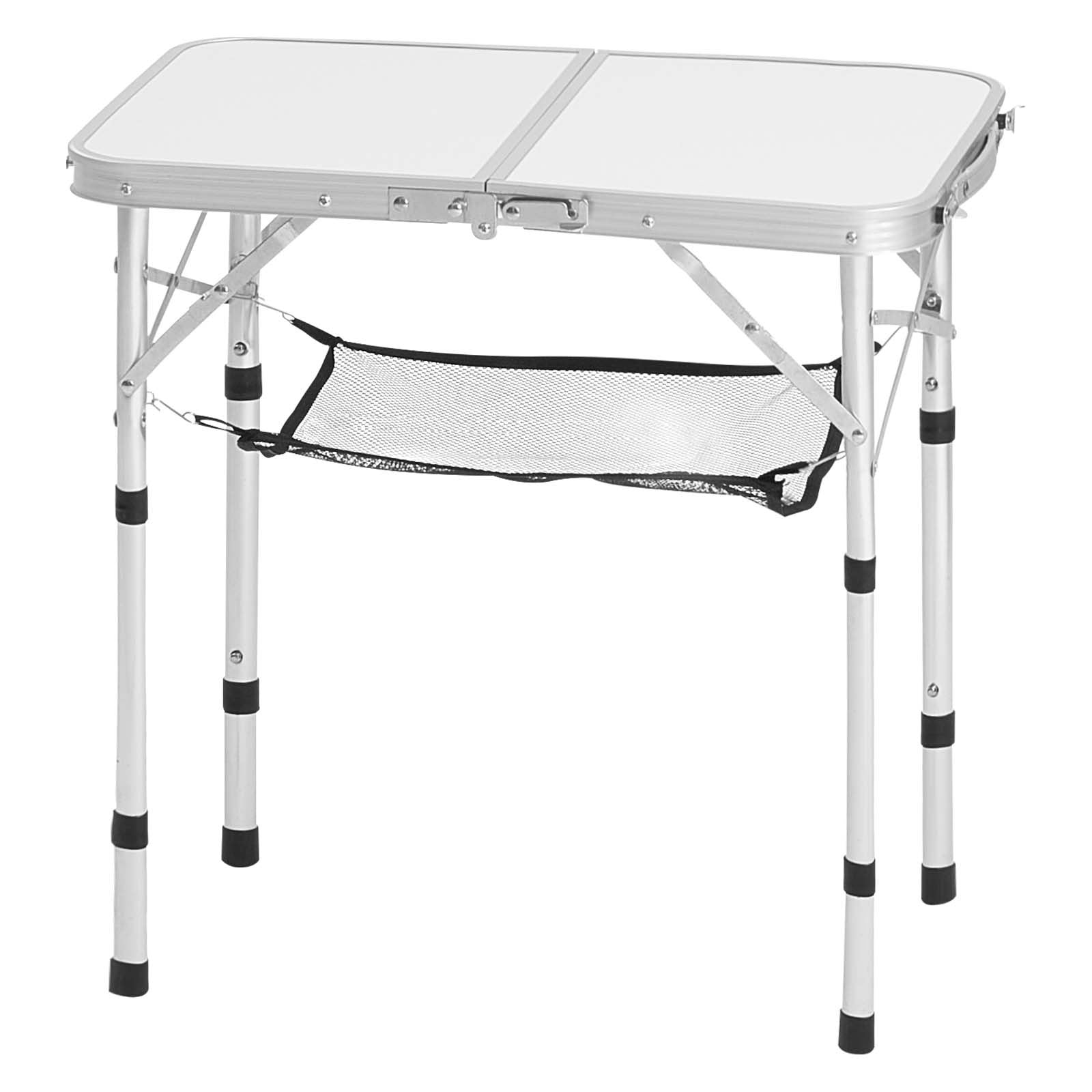 Folding Camping Table, Adjustable Height Portable Side Tables, Aluminum MDF Beach Table with Mesh Layer, V952-MDBKHWZDZ24Y0Q4P4001V0