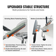 Knife Sharpener Kit, Rotation Flip Fixed Angle Knife Sharpening System with 12 Whetstones 120-10000 Grit, V952-MDSTJ1212000NTEGIV0