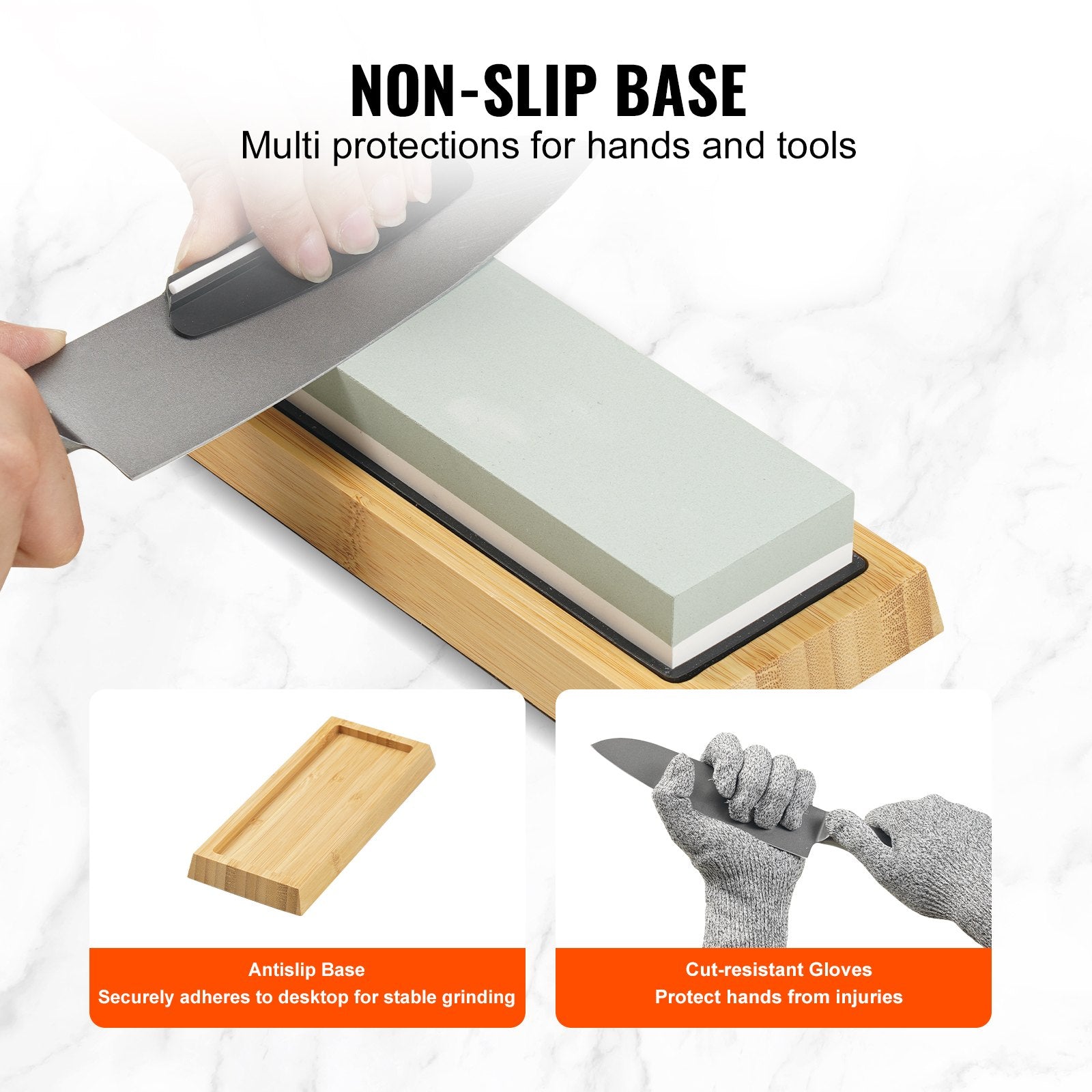 Whetstone Knife Sharpening Kit, 2 Dual-Sided Grit Whetstones 400/1000 3000/8000, 10PCS Knife Sharpener Kit V952-MDSTJ28000003OVJSV0
