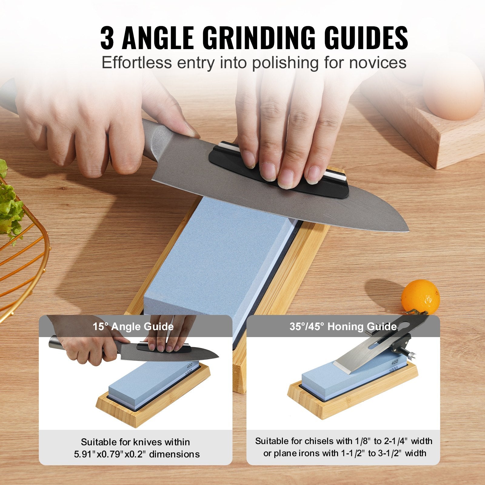 Whetstone Knife Sharpening Kit, 2 Dual-Sided Grit Whetstones 400/1000 3000/8000, 10PCS Knife Sharpener Kit V952-MDSTJ28000003OVJSV0