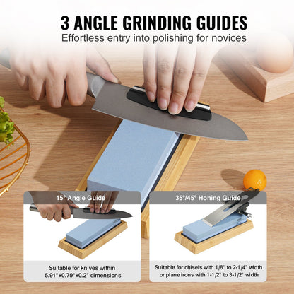 Whetstone Knife Sharpening Kit, 2 Dual-Sided Grit Whetstones 400/1000 3000/8000, 10PCS Knife Sharpener Kit V952-MDSTJ28000003OVJSV0