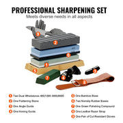 Whetstone Knife Sharpening Kit, 2 Dual-Sided Grit Whetstones 400/1000 3000/8000, 10PCS Knife Sharpener Kit V952-MDSTJ28000003OVJSV0