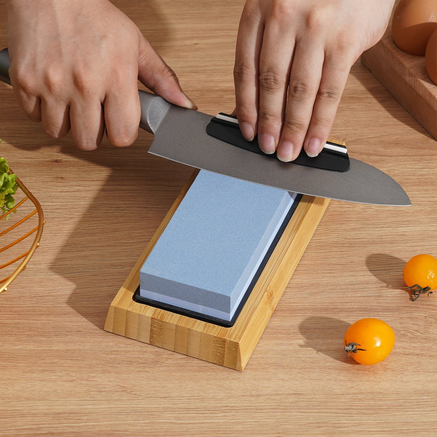 Whetstone Knife Sharpening Kit, 2 Dual-Sided Grit Whetstones 400/1000 3000/8000, 10PCS Knife Sharpener Kit V952-MDSTJ28000003OVJSV0