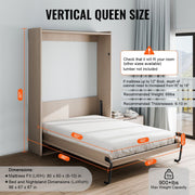 Murphy Bed Kit, Queen Size, Vertical Deluxe DIY Wall Bed Mechanical Hardware Kit, Pneumatic Lever Heavy Duty V952-MFCZDJGQDGZFZSYYDV0