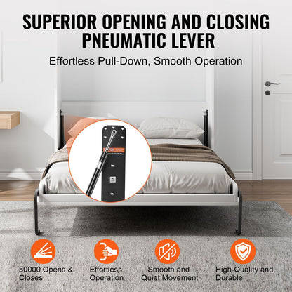 Murphy Bed Kit, Queen Size, Vertical Deluxe DIY Wall Bed Mechanical Hardware Kit, Pneumatic Lever Heavy Duty V952-MFCZDJGQDGZFZSYYDV0