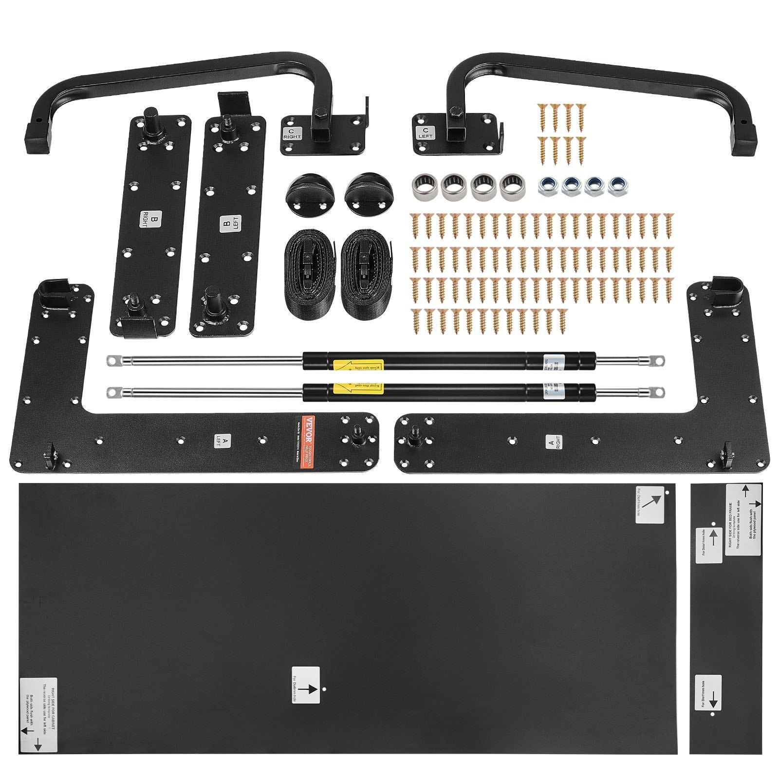 Murphy Bed Kit, Queen Size, Vertical Deluxe DIY Wall Bed Mechanical Hardware Kit, Pneumatic Lever Heavy Duty V952-MFCZDJGQDGZFZSYYDV0