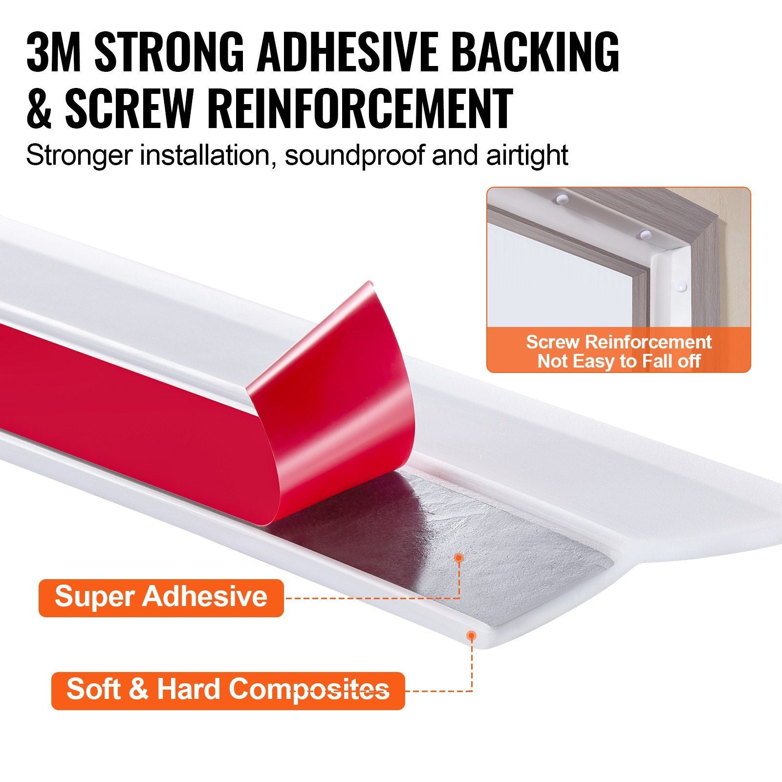 Garage Door Seal Top and Sides Seal Strip, 34 FT Universal Weather Stripping Replacement Soft and Hard V952-MFT1J34FTDBJENC7NV0