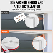Garage Door Seal Top and Sides Seal Strip, 34 FT Universal Weather Stripping Replacement Soft and Hard V952-MFT1J34FTDBJENC7NV0