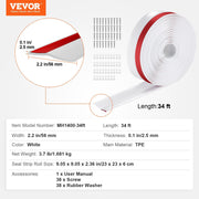 Garage Door Seal Top and Sides Seal Strip, 34 FT Universal Weather Stripping Replacement Soft and Hard V952-MFT1J34FTDBJENC7NV0