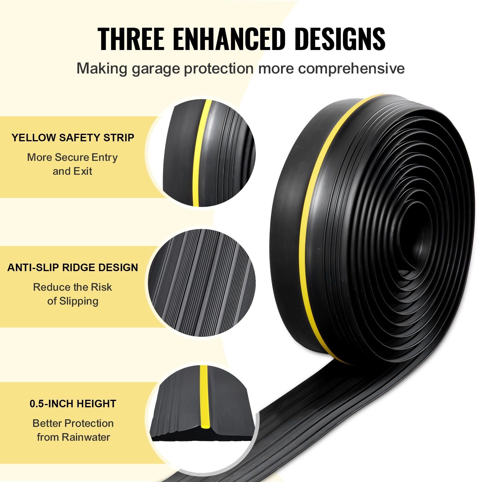 Garage Door Threshold Seal Strip, 16.5 FT Universal Garage Door Floor Seal Strip with Adhesive, Garage Door V952-MFTDT1J165YC2I8WIV0