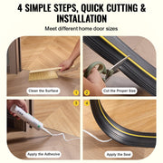Garage Door Threshold Seal Strip, 16.5 FT Universal Garage Door Floor Seal Strip with Adhesive, Garage Door V952-MFTDT1J165YC2I8WIV0