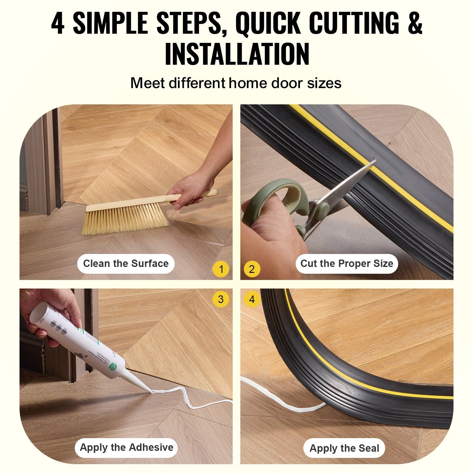 Garage Door Threshold Seal Strip, 16.5 FT Universal Garage Door Floor Seal Strip with Adhesive, Garage Door V952-MFTDT1J165YC2I8WIV0