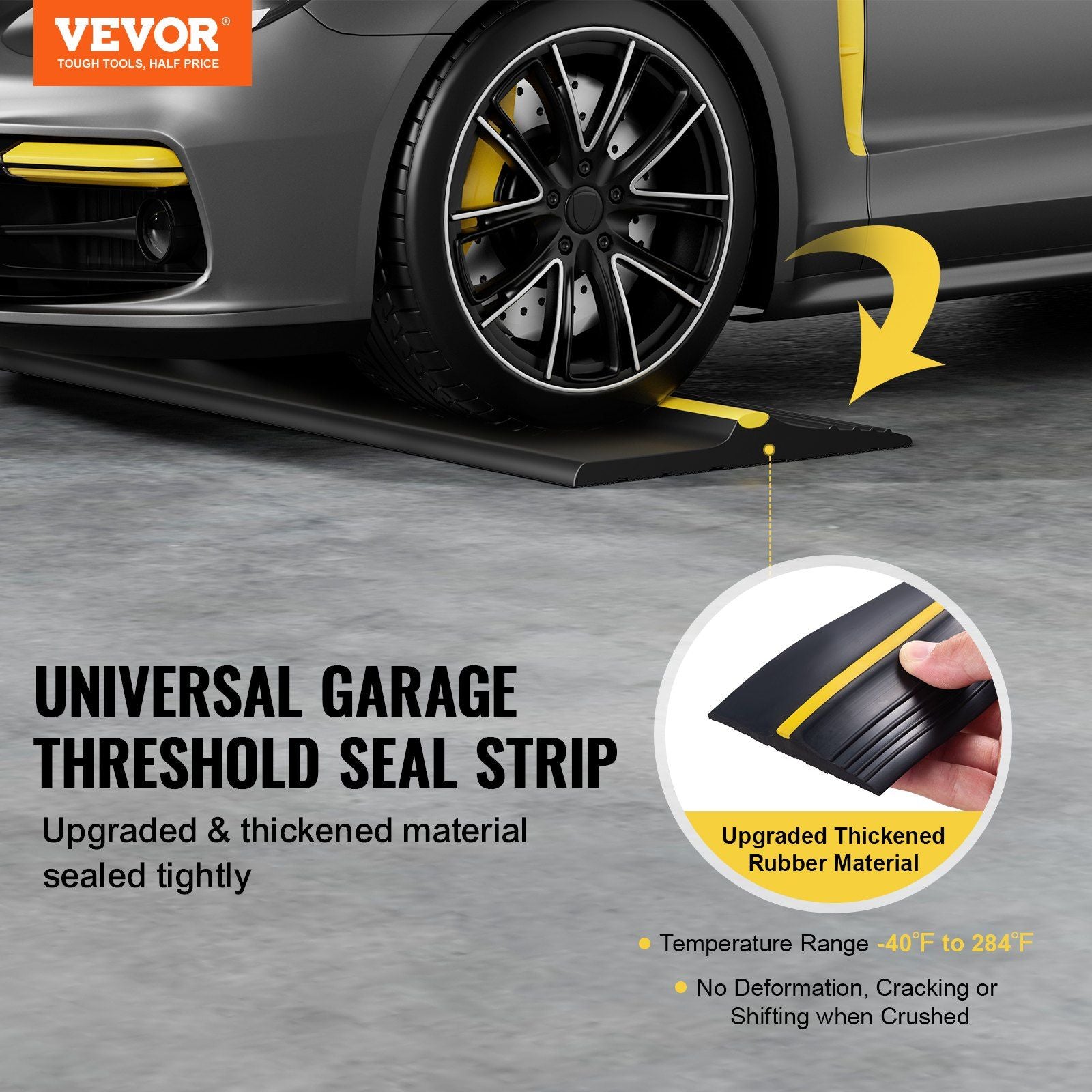 Garage Door Threshold Seal Strip, 20 FT Universal Garage Door Floor Seal Strip with Adhesive, Garage Door V952-MFTDT1J20FT0L3EIMV0