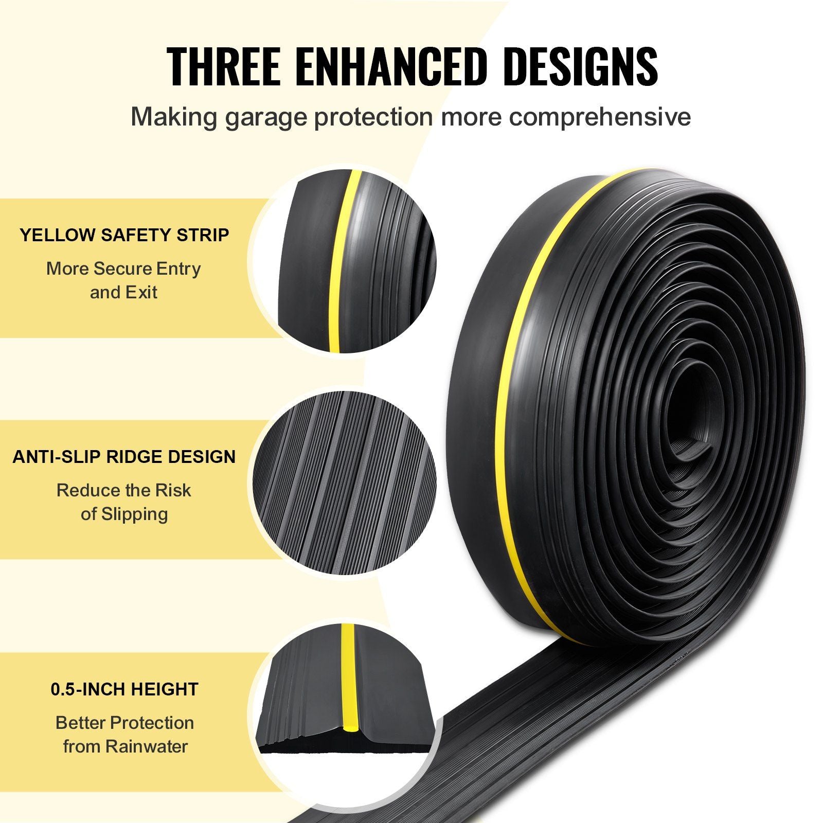 Garage Door Threshold Seal Strip, 20 FT Universal Garage Door Floor Seal Strip with Adhesive, Garage Door V952-MFTDT1J20FT0L3EIMV0