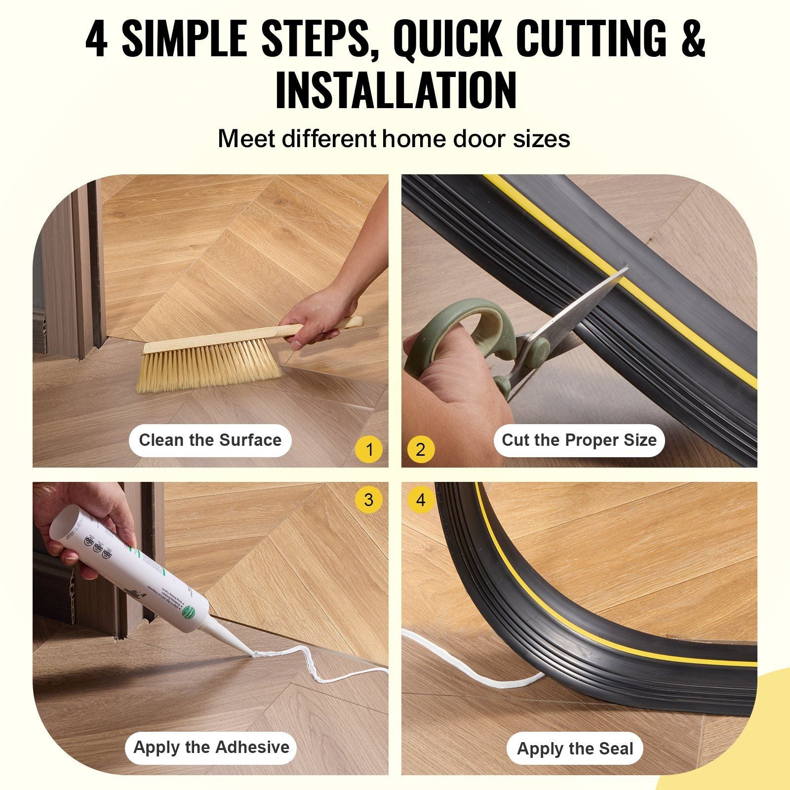 Garage Door Threshold Seal Strip, 20 FT Universal Garage Door Floor Seal Strip with Adhesive, Garage Door V952-MFTDT1J20FT0L3EIMV0