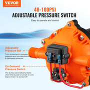 Water Diaphragm Pump, 20.8 LPM Flow, 4.8 bar Rated Pressure (2.8-6.9 bar Adjustable), 12.7 mm MNPT Self V952-MG12V570PSI12969RV0