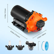 Water Diaphragm Pump, 20.8 LPM Flow, 4.8 bar Rated Pressure (2.8-6.9 bar Adjustable), 12.7 mm MNPT Self V952-MG12V570PSI12969RV0