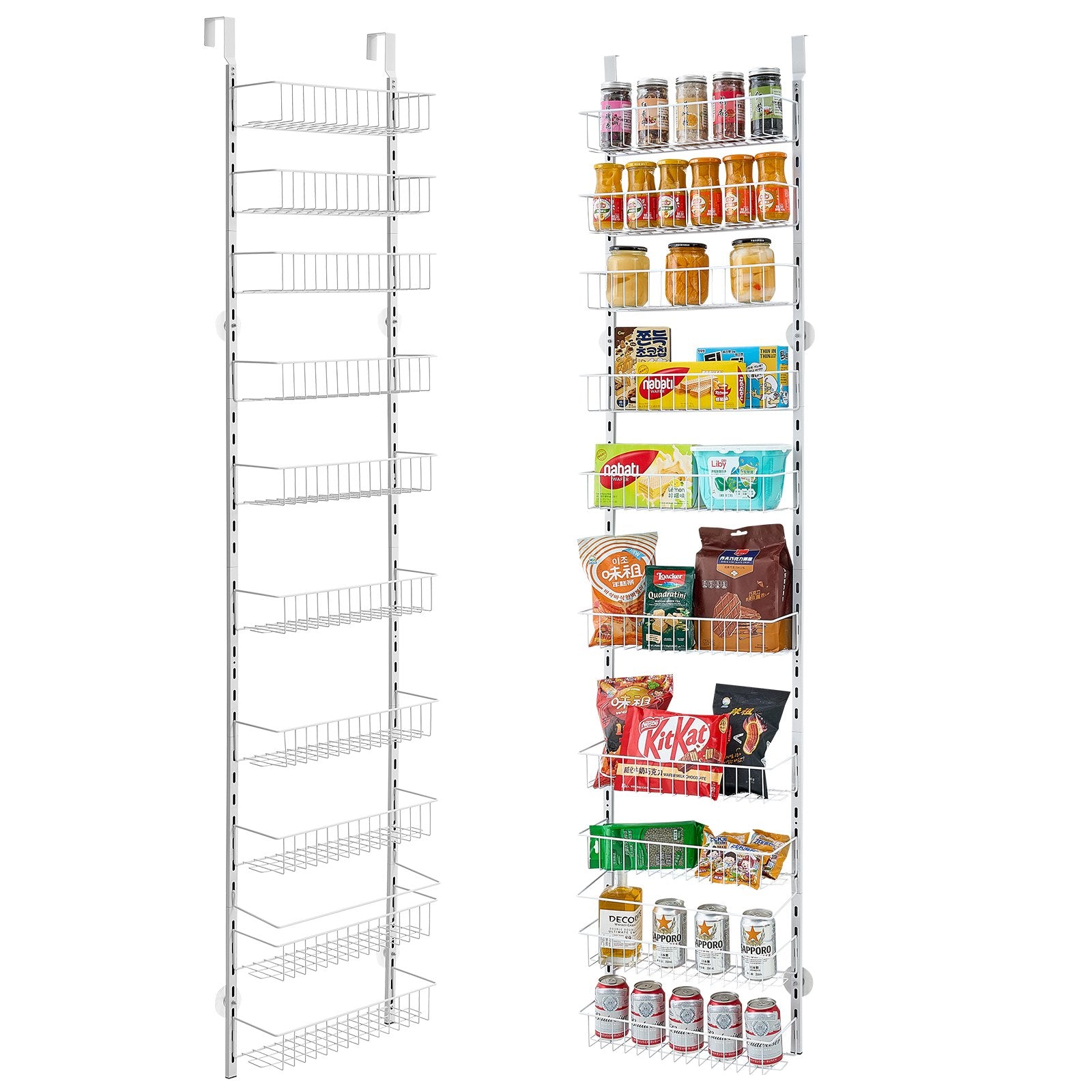 10-Tier Over the Door Pantry Organizer Hanging Storage Rack Adjustable V952-MGCCJ10CBS0009SB7V0
